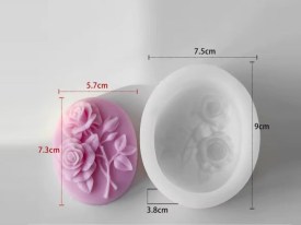 Molde silicona jabon ovalado rosas